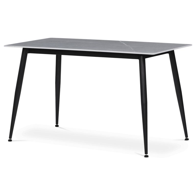 Jedálenský stôl 130x70cm, keramika, kov, sivý, HT-403M GREY