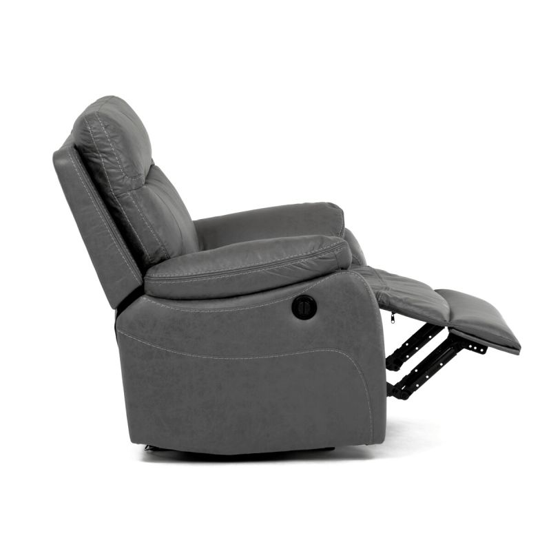 Elektrické relaxačné kreslo sivé, TV-4094 GREY3, polohovateľné