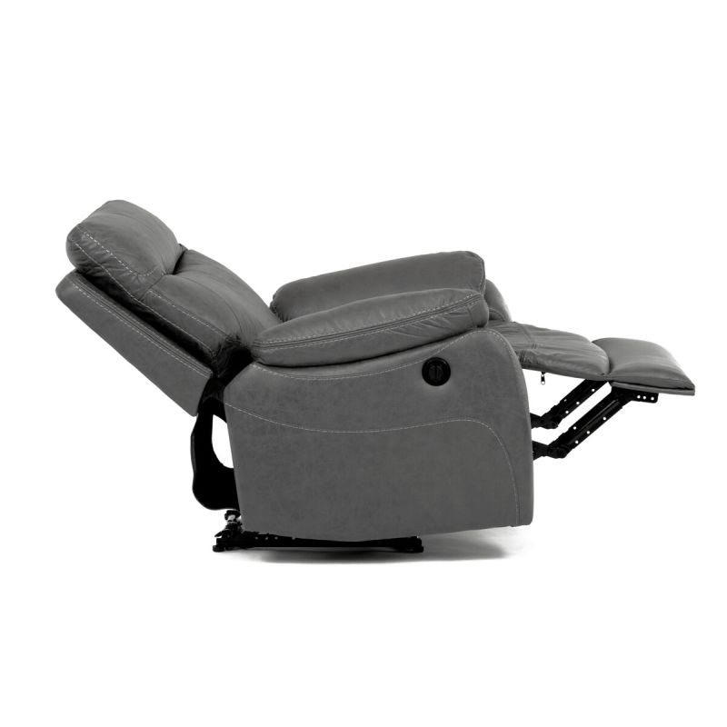 Elektrické relaxačné kreslo sivé, TV-4094 GREY3, polohovateľné
