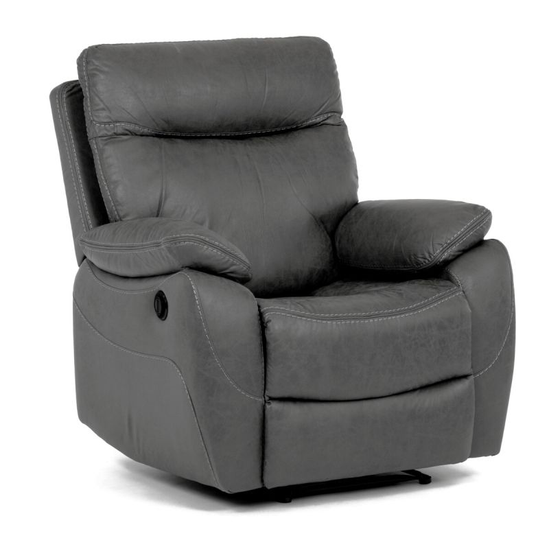 Elektrické relaxačné kreslo sivé, TV-4094 GREY3, polohovateľné