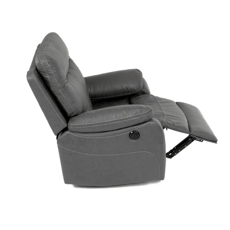 Elektrické relaxačné kreslo sivé, TV-4094 GREY3, polohovateľné