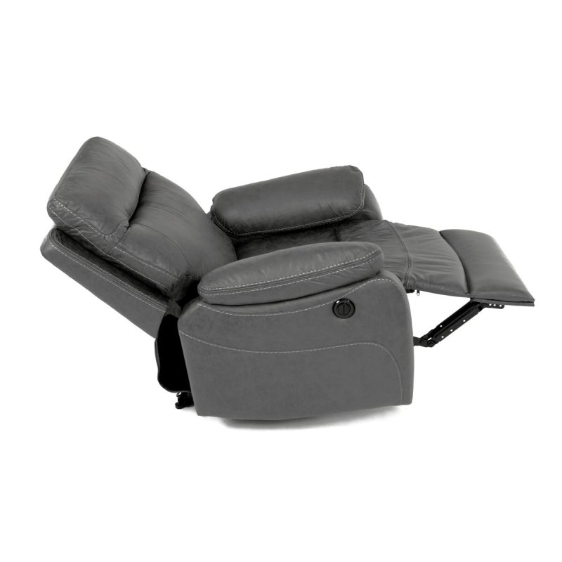 Elektrické relaxačné kreslo sivé, TV-4094 GREY3, polohovateľné