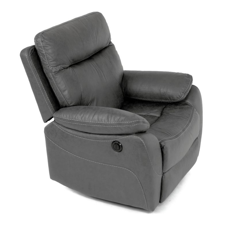 Elektrické relaxačné kreslo sivé, TV-4094 GREY3, polohovateľné