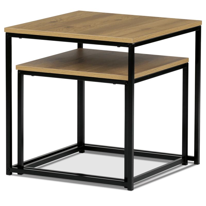 Set 2 ks stolíkov 50x50cm, MDF Divoký dub, AF-076 OAK