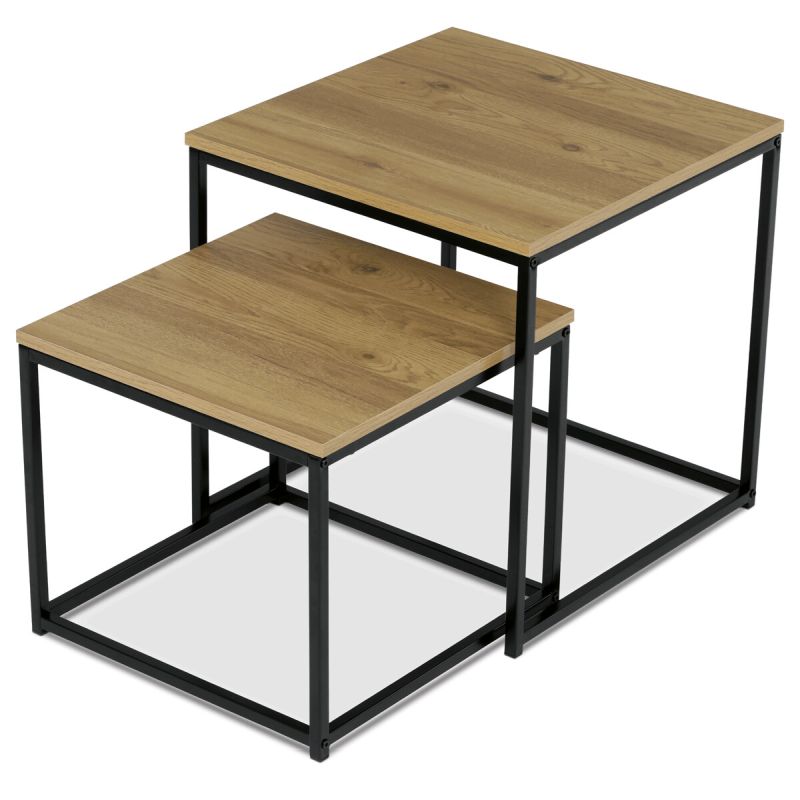 Set 2 ks stolíkov 50x50cm, MDF Divoký dub, AF-076 OAK