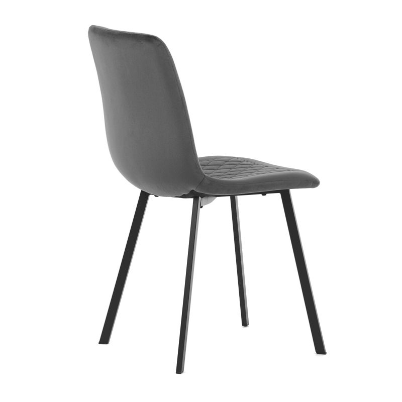 Jedálenská stolička, sivá, zamatová, látka, DCL-973 GREY4