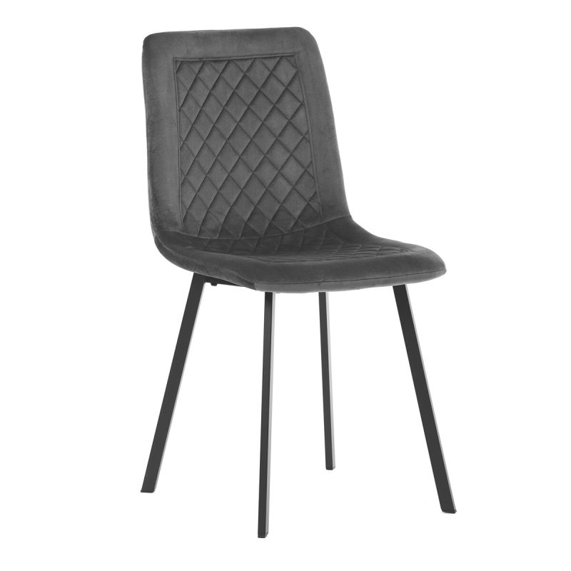 Jedálenská stolička, sivá, zamatová, látka, DCL-973 GREY4