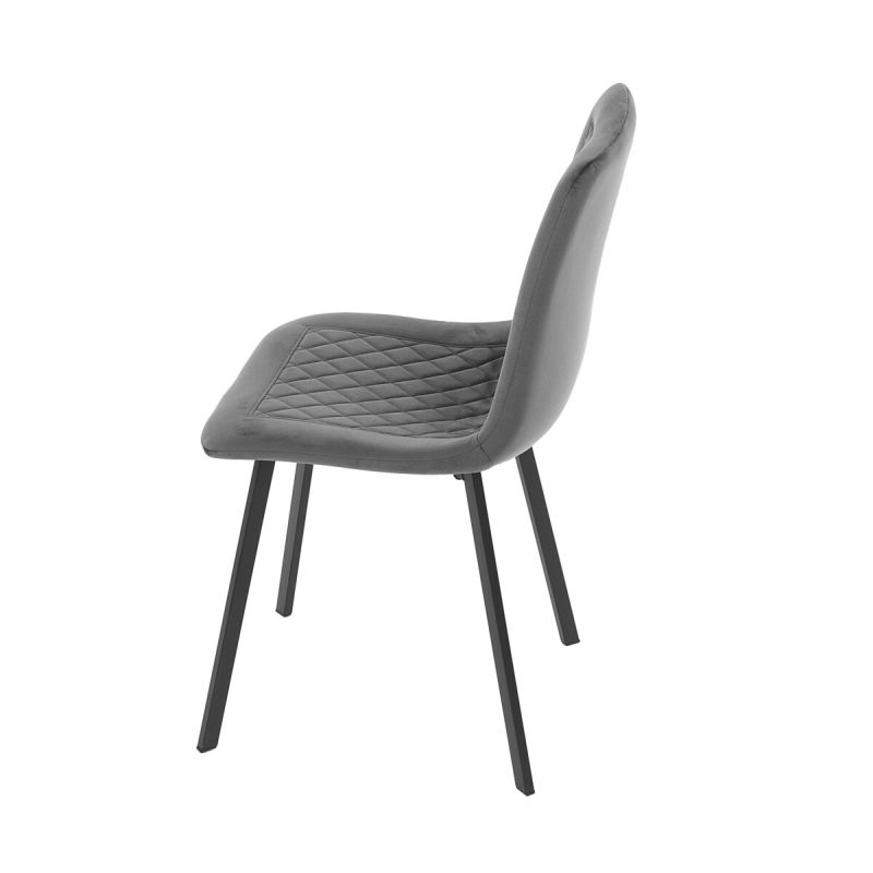 Jedálenská stolička, sivá, zamatová, látka, DCL-973 GREY4