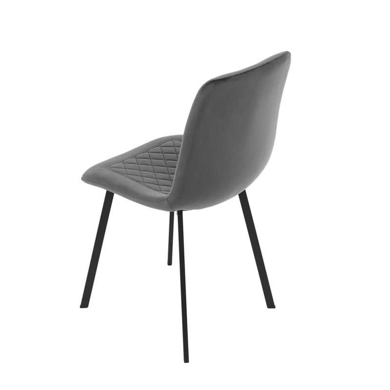 Jedálenská stolička, sivá, zamatová, látka, DCL-973 GREY4