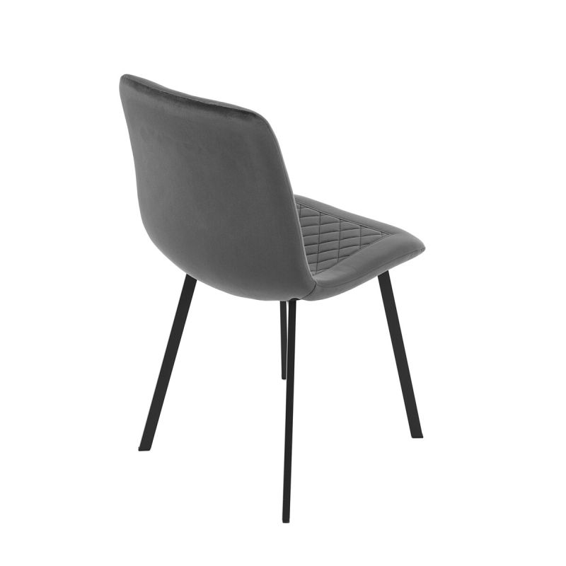 Jedálenská stolička, sivá, zamatová, látka, DCL-973 GREY4