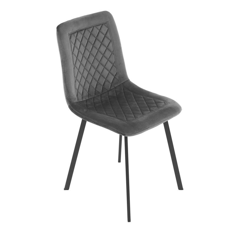 Jedálenská stolička, sivá, zamatová, látka, DCL-973 GREY4