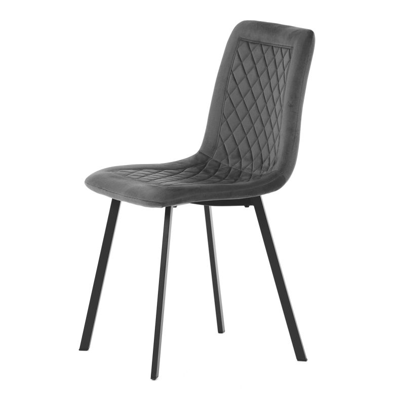 Jedálenská stolička, sivá, zamatová, látka, DCL-973 GREY4