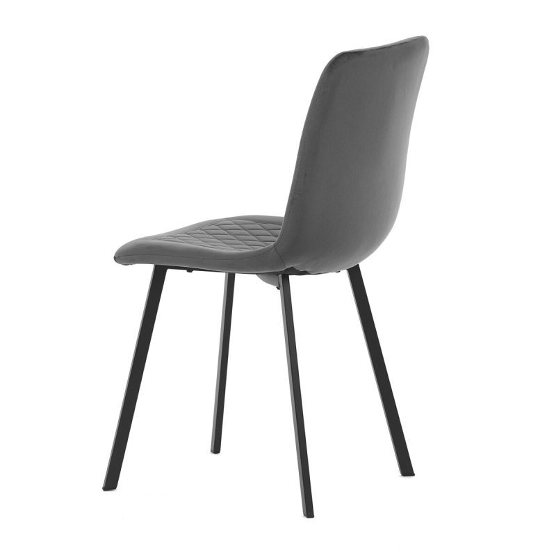 Jedálenská stolička, sivá, zamatová, látka, DCL-973 GREY4