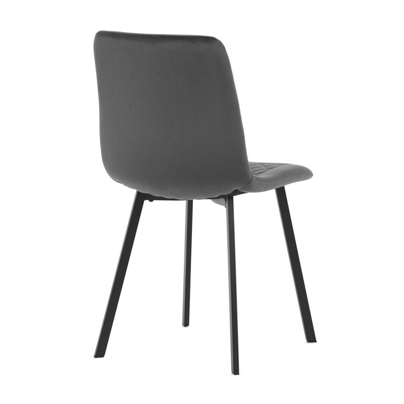 Jedálenská stolička, sivá, zamatová, látka, DCL-973 GREY4