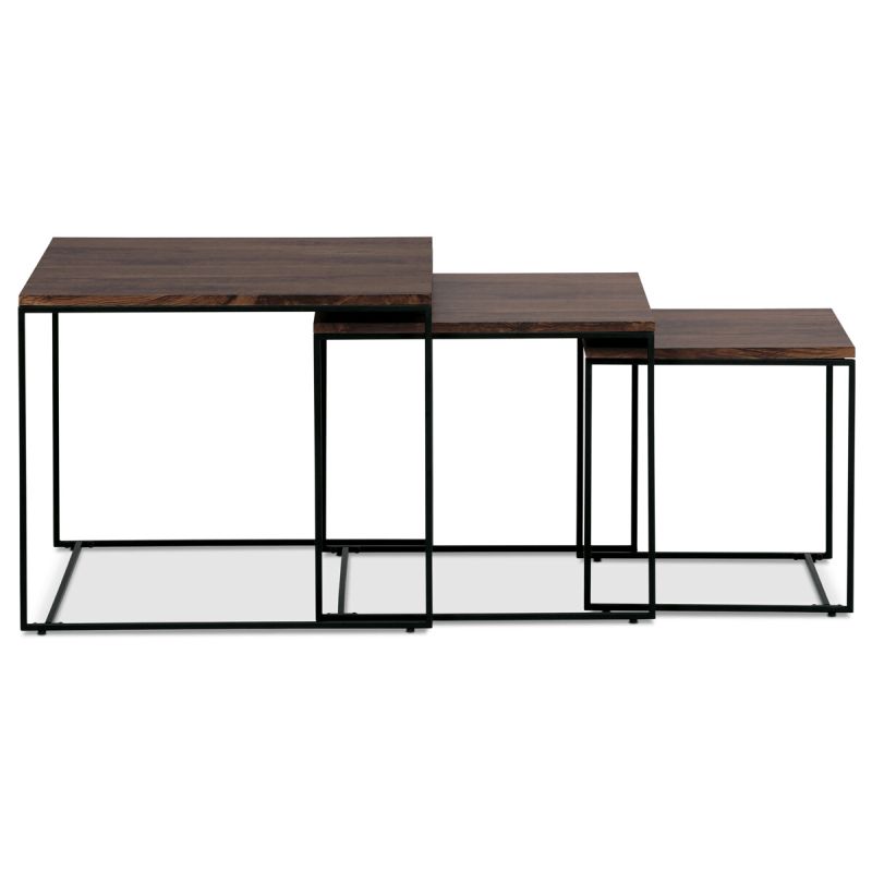 Set 3ks odkladacích stolíkov 60x60cm, MDF orech, AF-3008 WAL