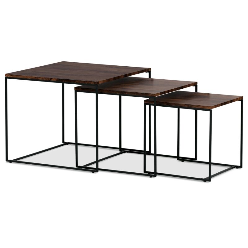 Set 3ks odkladacích stolíkov 60x60cm, MDF orech, AF-3008 WAL
