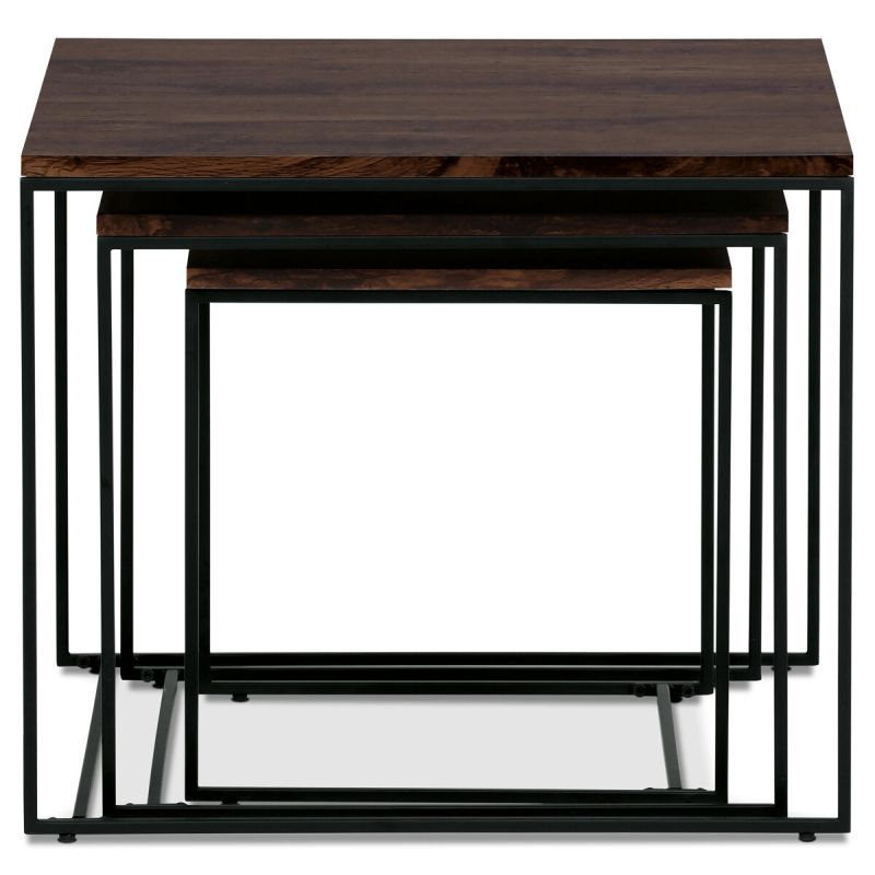 Set 3ks odkladacích stolíkov 60x60cm, MDF orech, AF-3008 WAL