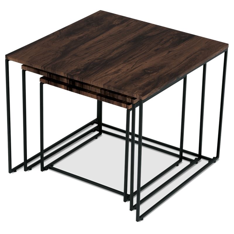 Set 3ks odkladacích stolíkov 60x60cm, MDF orech, AF-3008 WAL