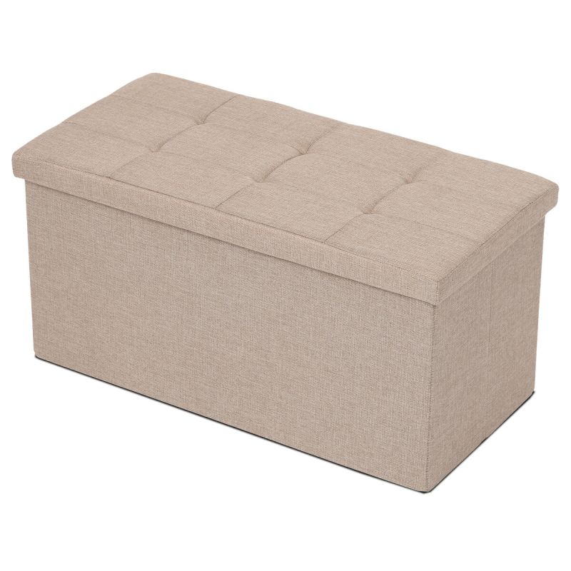 Taburet, 76cm, úložný priestor, látka, béžová, TAB-462 CRM2