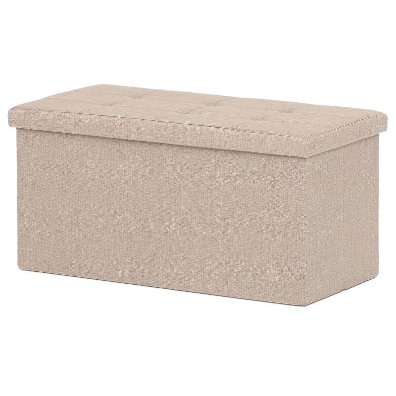 Taburet, 76cm, úložný priestor, látka, béžová, TAB-462 CRM2