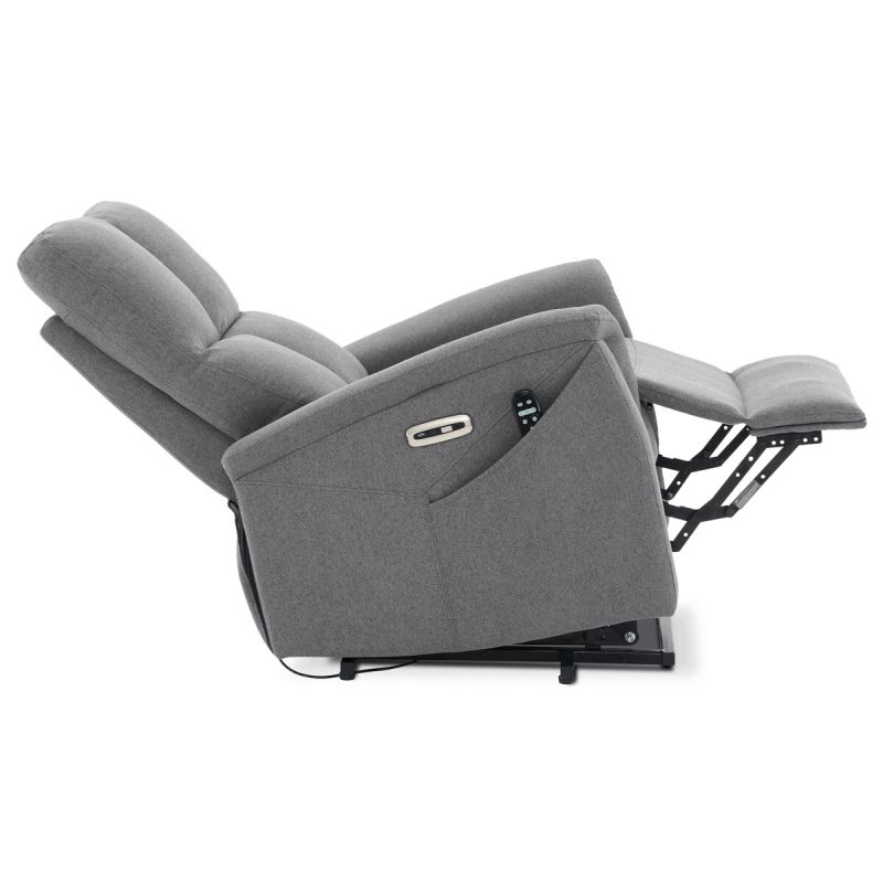 Elektrické polohovateľné masážne kreslo sivé, TV-929 GREY2