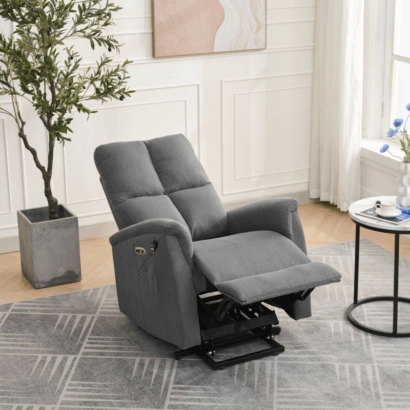 Elektrické polohovateľné masážne kreslo sivé, TV-929 GREY2