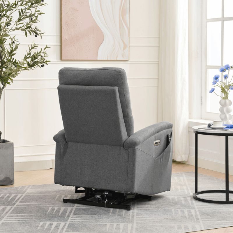 Elektrické polohovateľné masážne kreslo sivé, TV-929 GREY2