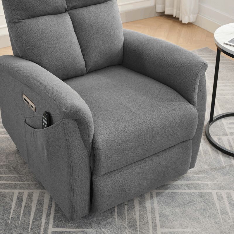 Elektrické polohovateľné masážne kreslo sivé, TV-929 GREY2