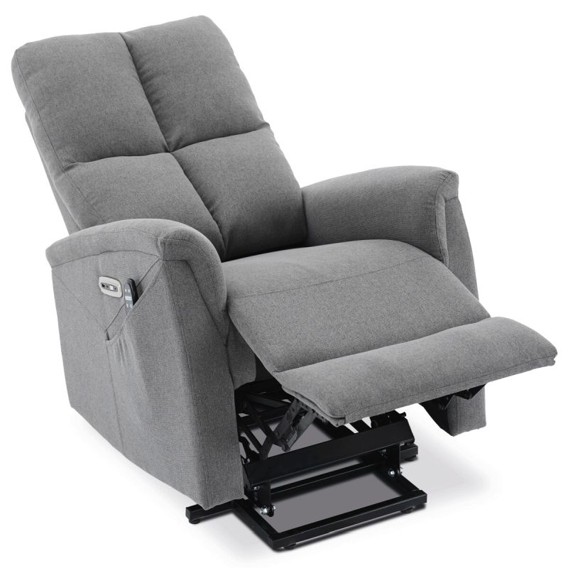 Elektrické polohovateľné masážne kreslo sivé, TV-929 GREY2