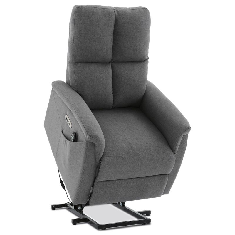 Elektrické polohovateľné masážne kreslo sivé, TV-929 GREY2