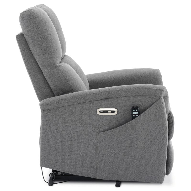 Elektrické polohovateľné masážne kreslo sivé, TV-929 GREY2