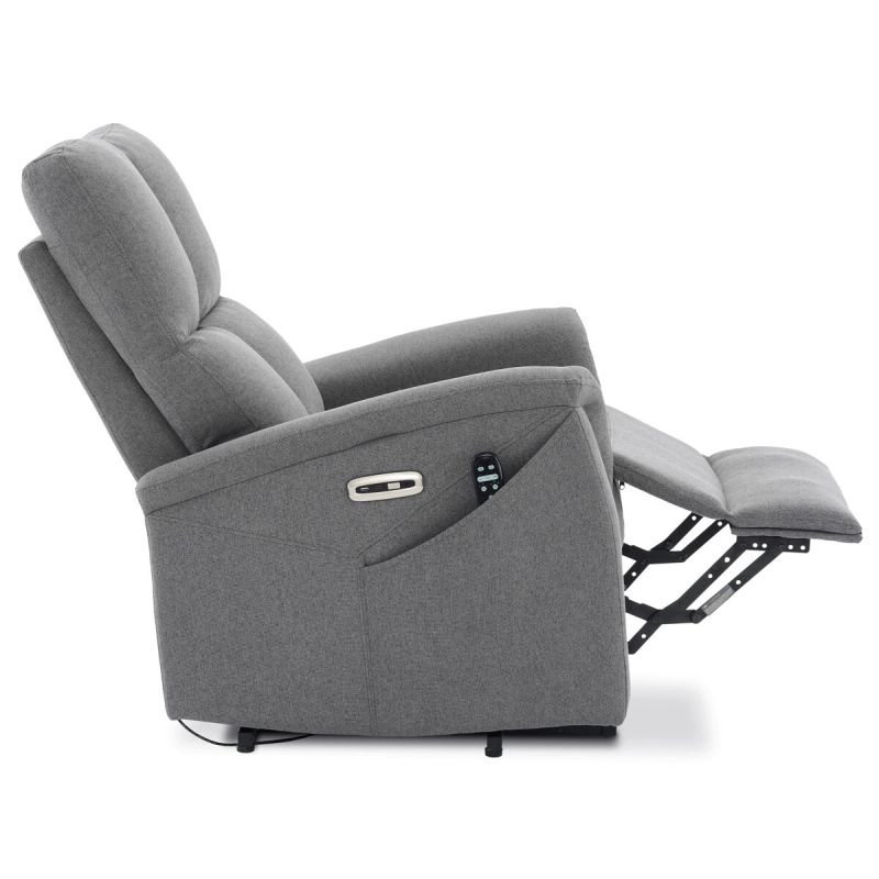 Elektrické polohovateľné masážne kreslo sivé, TV-929 GREY2