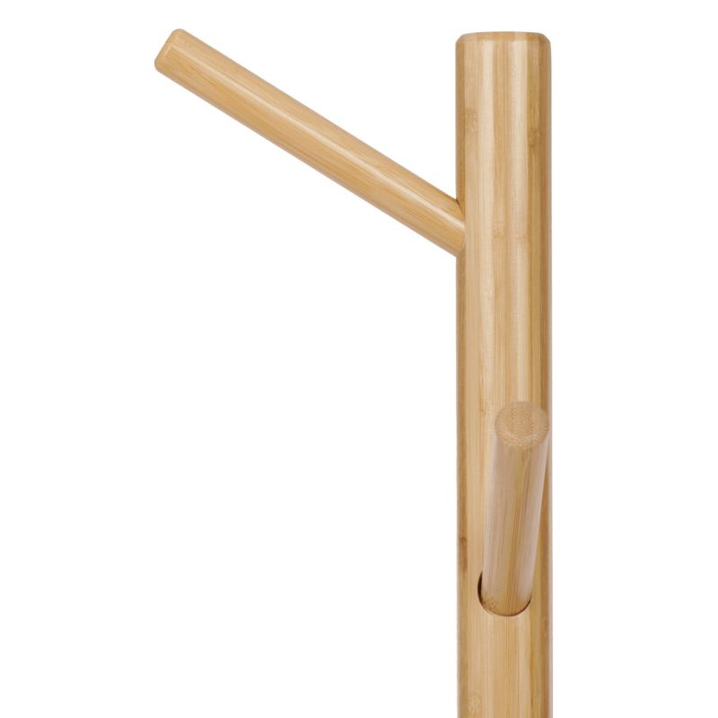 Vešiak stojanový, 175cm, bambus, prírodný, biely, DR-N1006 WT