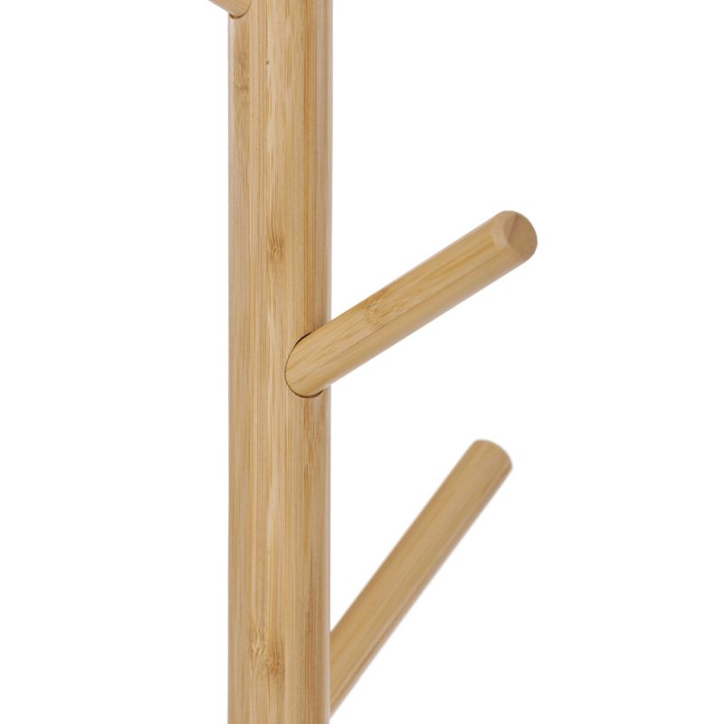 Vešiak stojanový, 175cm, bambus, prírodný, biely, DR-N1006 WT