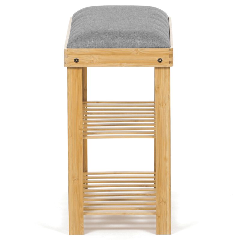 Botník, 60cm, bambus, prírodný, látka, DR-N1010 GREY2