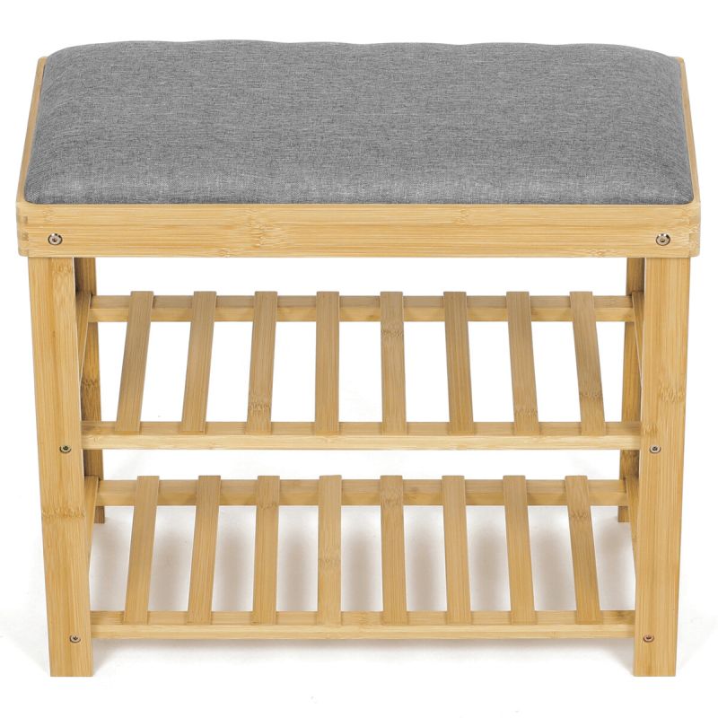 Botník, 60cm, bambus, prírodný, látka, DR-N1010 GREY2