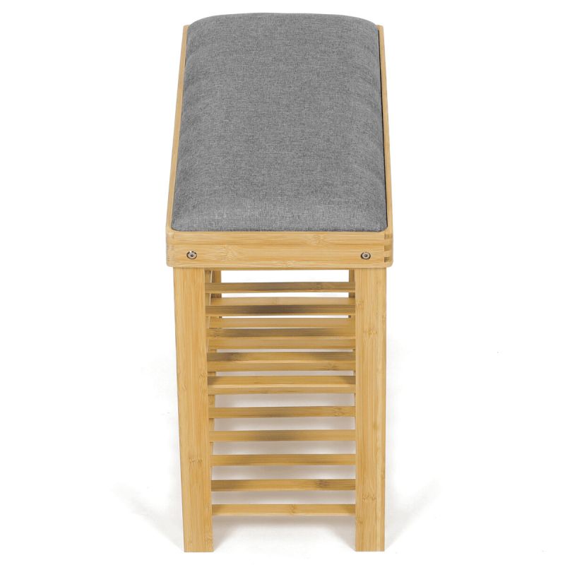 Botník, 60cm, bambus, prírodný, látka, DR-N1010 GREY2