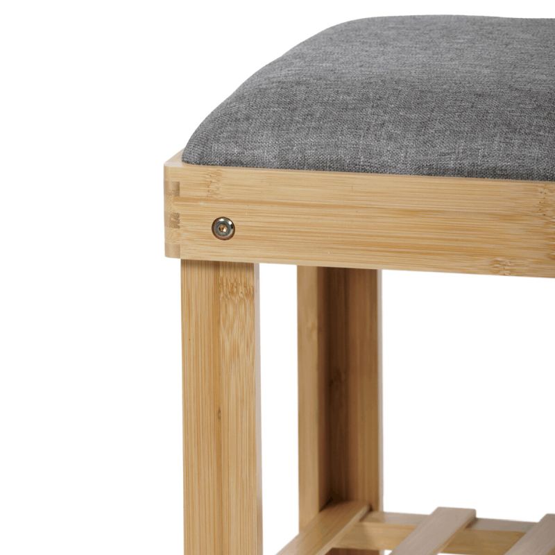 Botník, 60cm, bambus, prírodný, látka, DR-N1010 GREY2