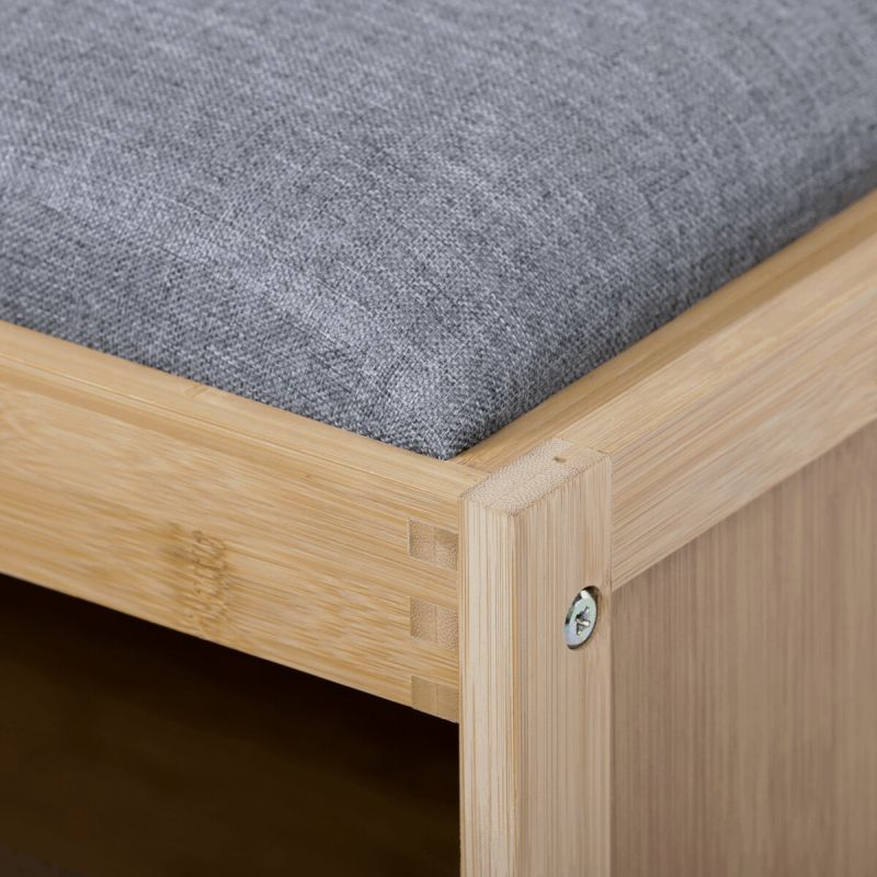 Botník, 60cm, bambus, prírodný, látka, DR-N1014 GREY2
