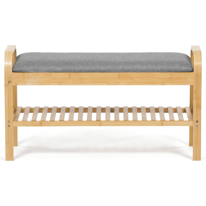 Botník, 91cm, bambus, prírodný, látka, DR-N1016 GREY2