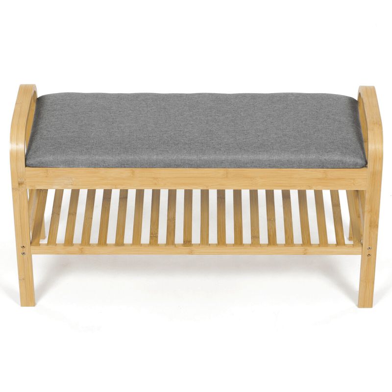 Botník, 91cm, bambus, prírodný, látka, DR-N1016 GREY2