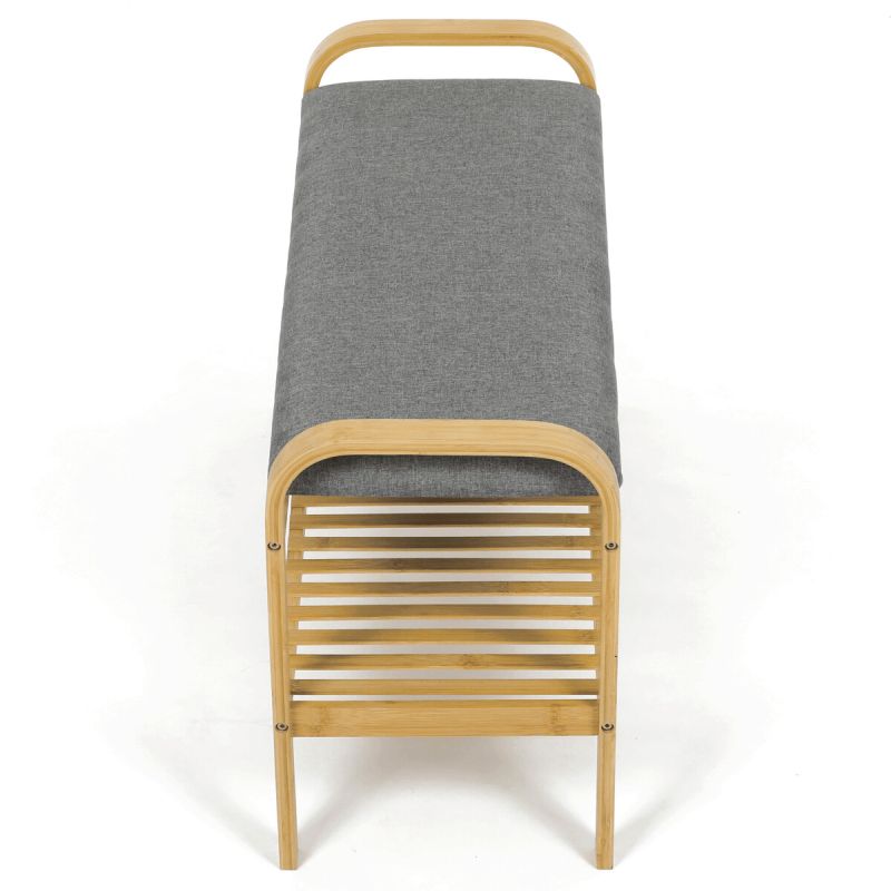 Botník, 91cm, bambus, prírodný, látka, DR-N1016 GREY2
