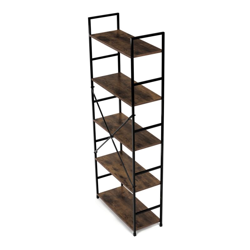 Regál, 59cm, kov, MDF, staré drevo, GD-225 OLW