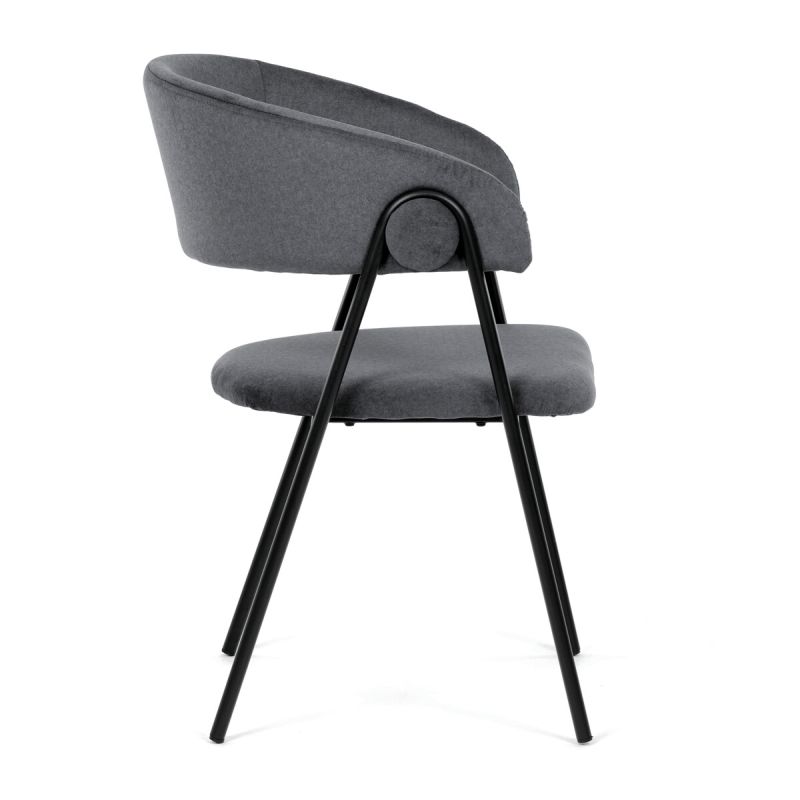 Jedálenská stolička, sivá, zamatová, látka, DCL-X7130 GREY2