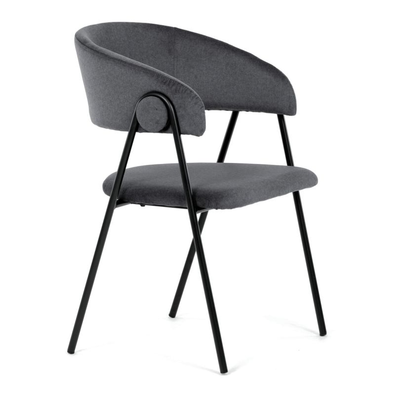 Jedálenská stolička, sivá, zamatová, látka, DCL-X7130 GREY2