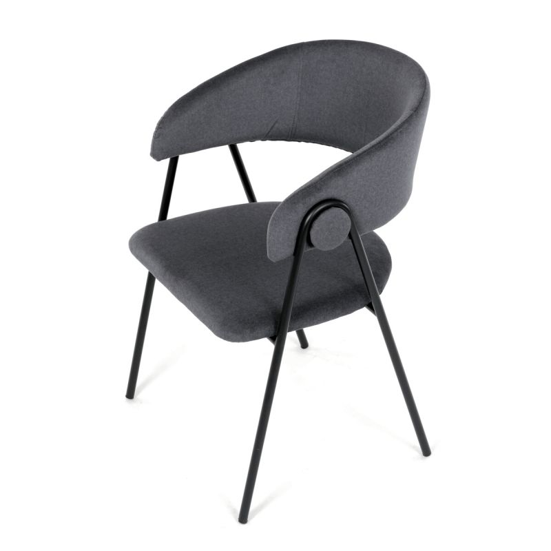 Jedálenská stolička, sivá, zamatová, látka, DCL-X7130 GREY2