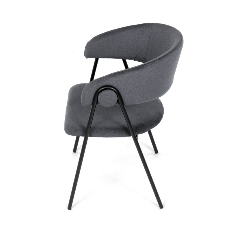 Jedálenská stolička, sivá, zamatová, látka, DCL-X7130 GREY2
