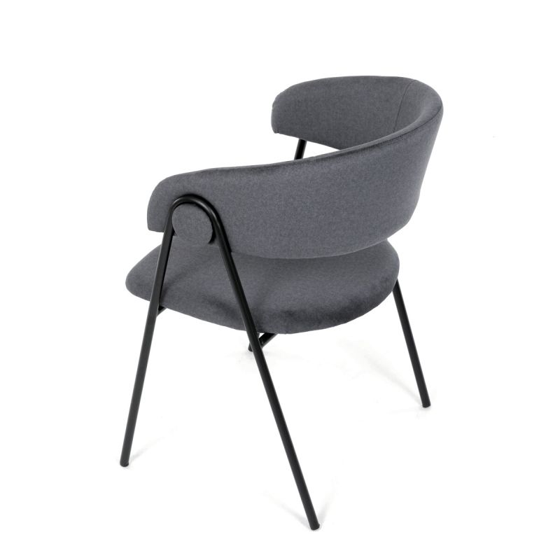 Jedálenská stolička, sivá, zamatová, látka, DCL-X7130 GREY2