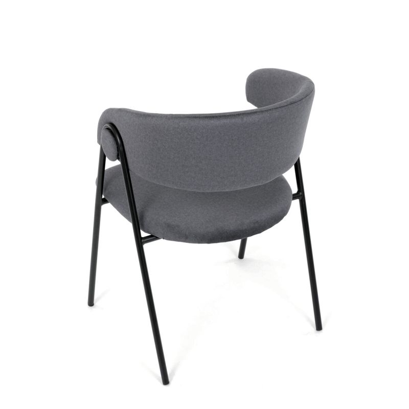 Jedálenská stolička, sivá, zamatová, látka, DCL-X7130 GREY2