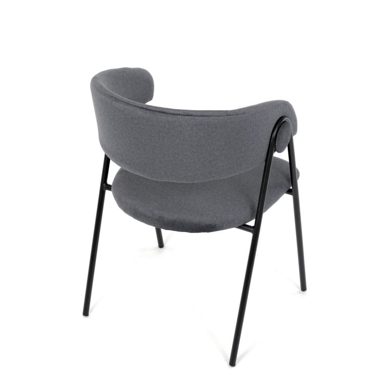 Jedálenská stolička, sivá, zamatová, látka, DCL-X7130 GREY2